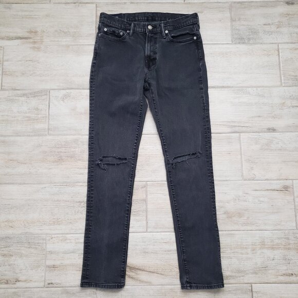 Abercrombie & Fitch Jeans Men's Athletic Skinny Stretch Open Knee Charcoal 32x34 - Picture 1 of 9